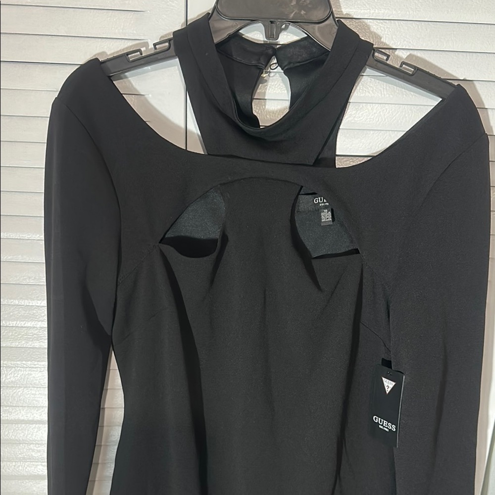 Guess Black Cut Out Long Sleeve Cocktail Dress - Picture 3 of 4